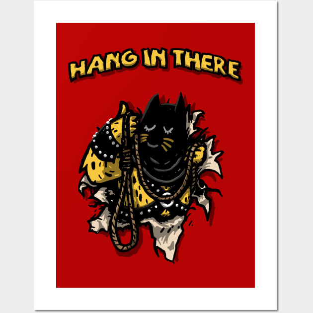 Kitty says Hang in there! Wall Art by jonah block